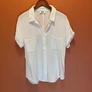 Amalli Talli White Gauze Button-Down Shirt